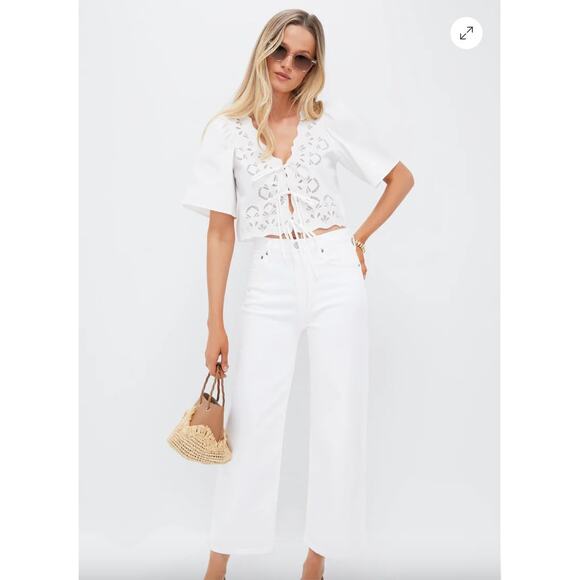 Tuckernuck Moon River  White Eyelet Top Sz M - Picture 2 of 7